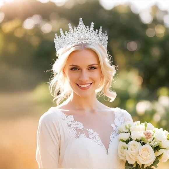 Tiaras Crowns for Women Crystal Rhinestone Queen Headband Wedding Bridal main image 8
